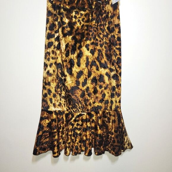 New Leopard Print Mermaid Flounce Dress XL - Picture 4 of 13